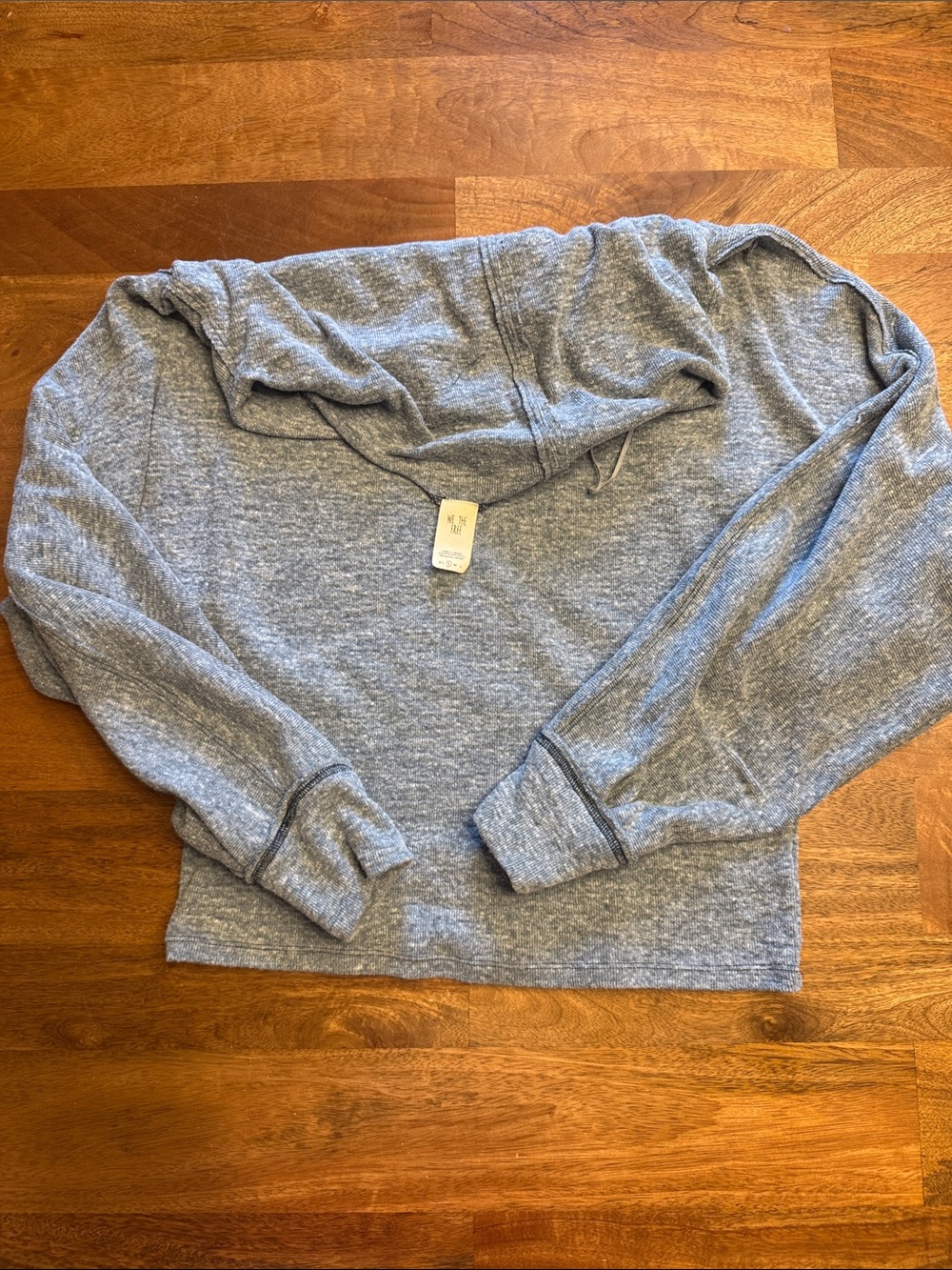 We The Free Heather blue Gray Scoop Neck Pullover Hoodie